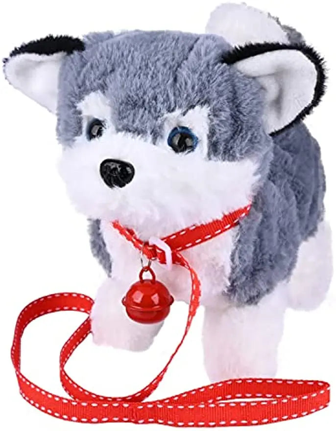 18CM Electric Simulation Puppy Plush Toys Interactive Dog Robot  Walking Barking Tail Wagging Toy for Kids Birthday Xmas Gift
