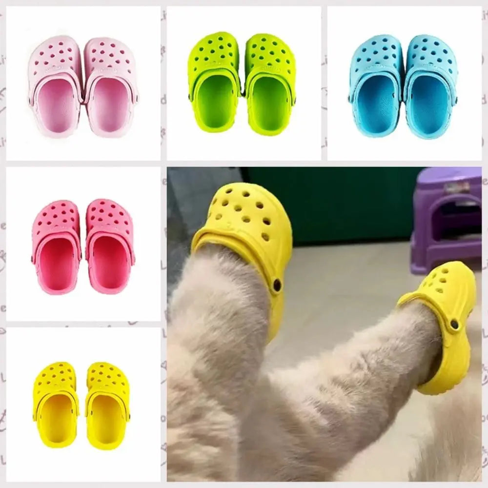 1 Pair Non-slip Pet Sandals Soft-soled Comfortable Dog Hole Shoe Wear-resistant Breathable Dog Rain Boots for Cats