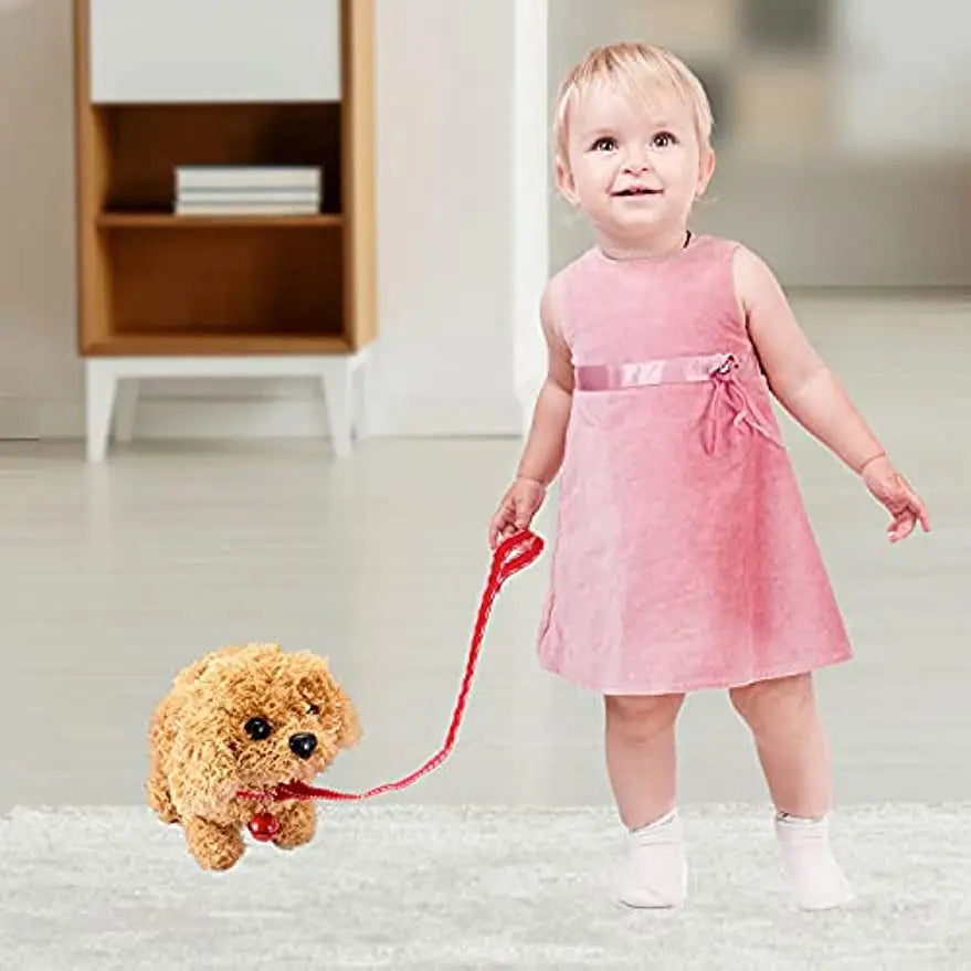 18CM Electric Simulation Puppy Plush Toys Interactive Dog Robot  Walking Barking Tail Wagging Toy for Kids Birthday Xmas Gift