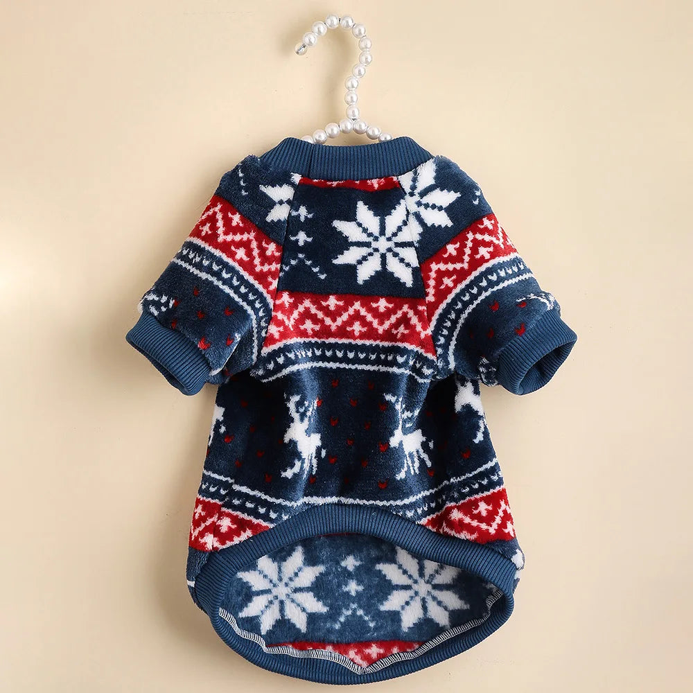 1PC Pet Sweater Christmas Autumn and Winter Warm Simple and Comfortable Printed Clothes Dog Clothes