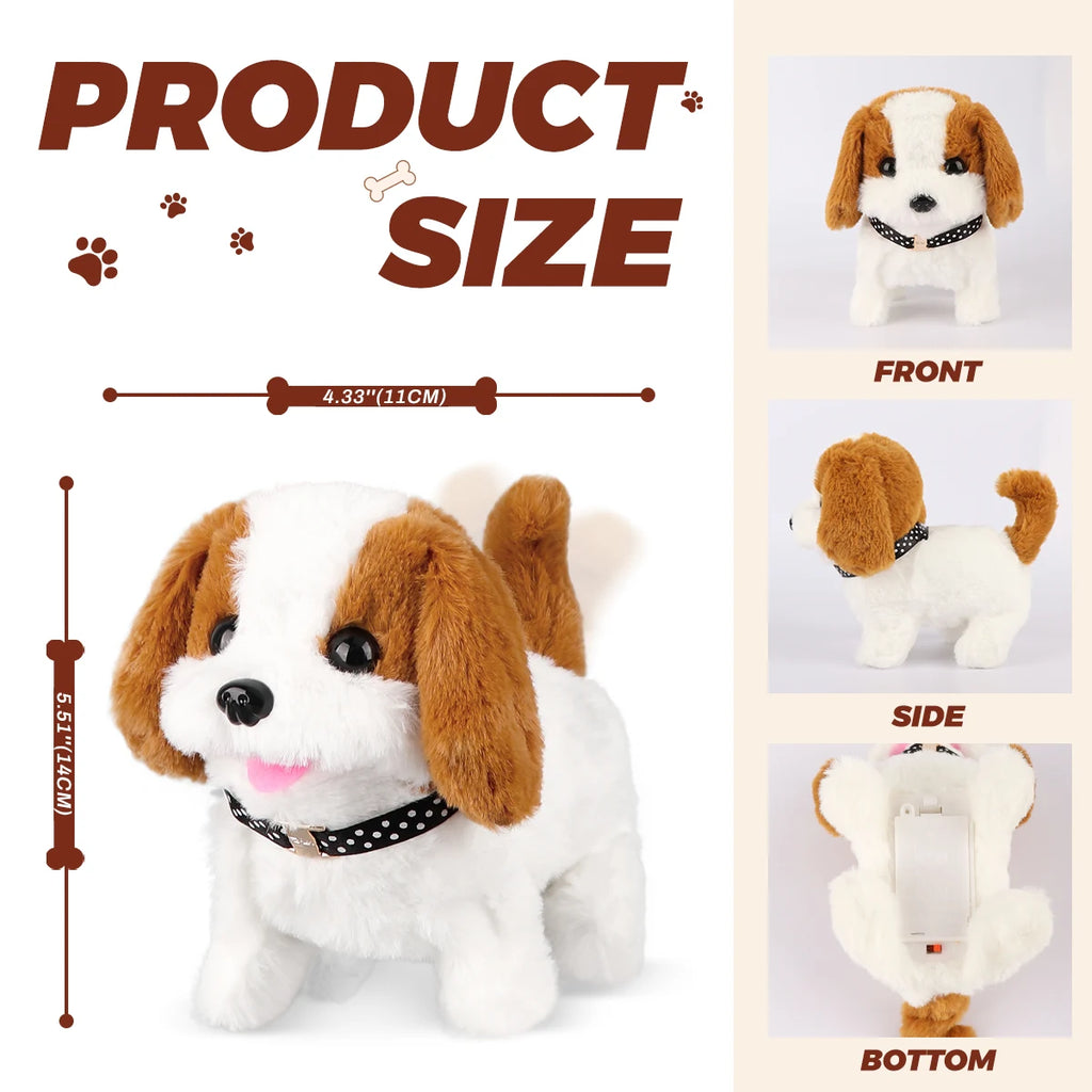1Pc Simulation Electric Plush Dog Teddy Puppy Walking Sound Nodding Electronic Pet Toy For Boys and Girls Gifts