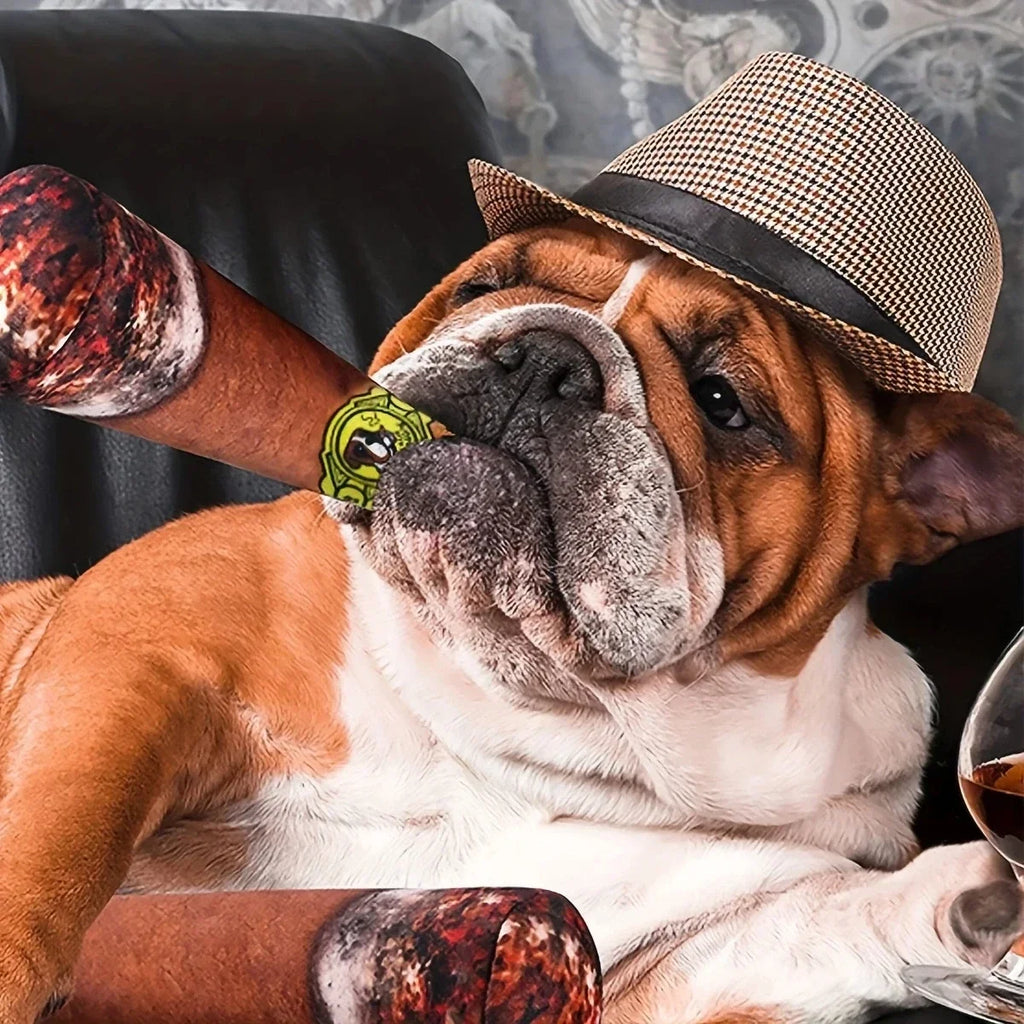 1pc-Pet Funny Toys Cigar Big Smoke Plush Sound Squeak Fake Cigarettes Toys Dog Chew Molar Interactive Game Bite Resistant Pet