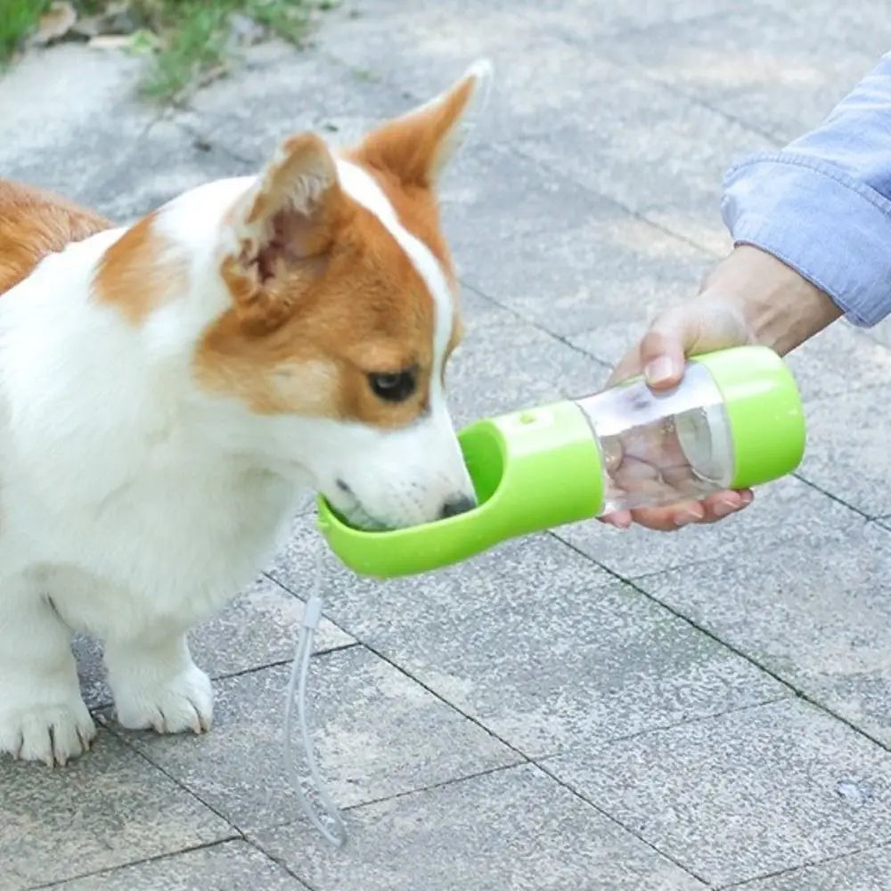 Pet Supplies 2-in-1 Pet Water Bottle Portable Plastic Pet Drinking Feeder Leakproof Pet Food Feeder Outdoor