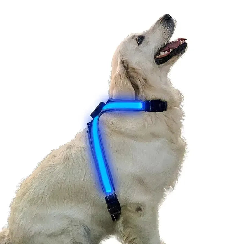 Pet Supplies Explosion-proof Flush Traction 8 Gears Color Changing Led Light Chest Braces Clothes Pet Collars