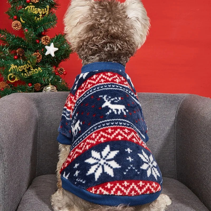 1PC Pet Sweater Christmas Autumn and Winter Warm Simple and Comfortable Printed Clothes Dog Clothes