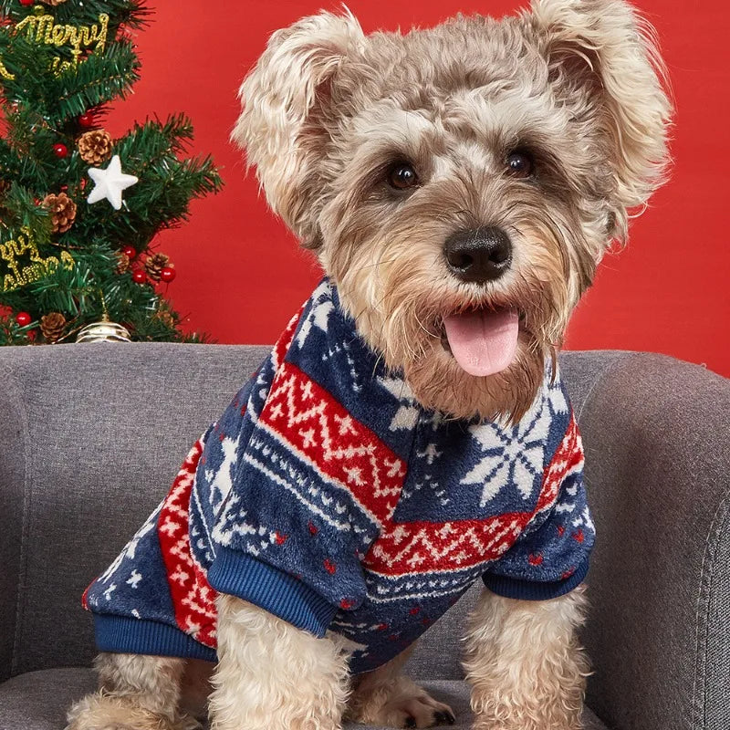 1PC Pet Sweater Christmas Autumn and Winter Warm Simple and Comfortable Printed Clothes Dog Clothes