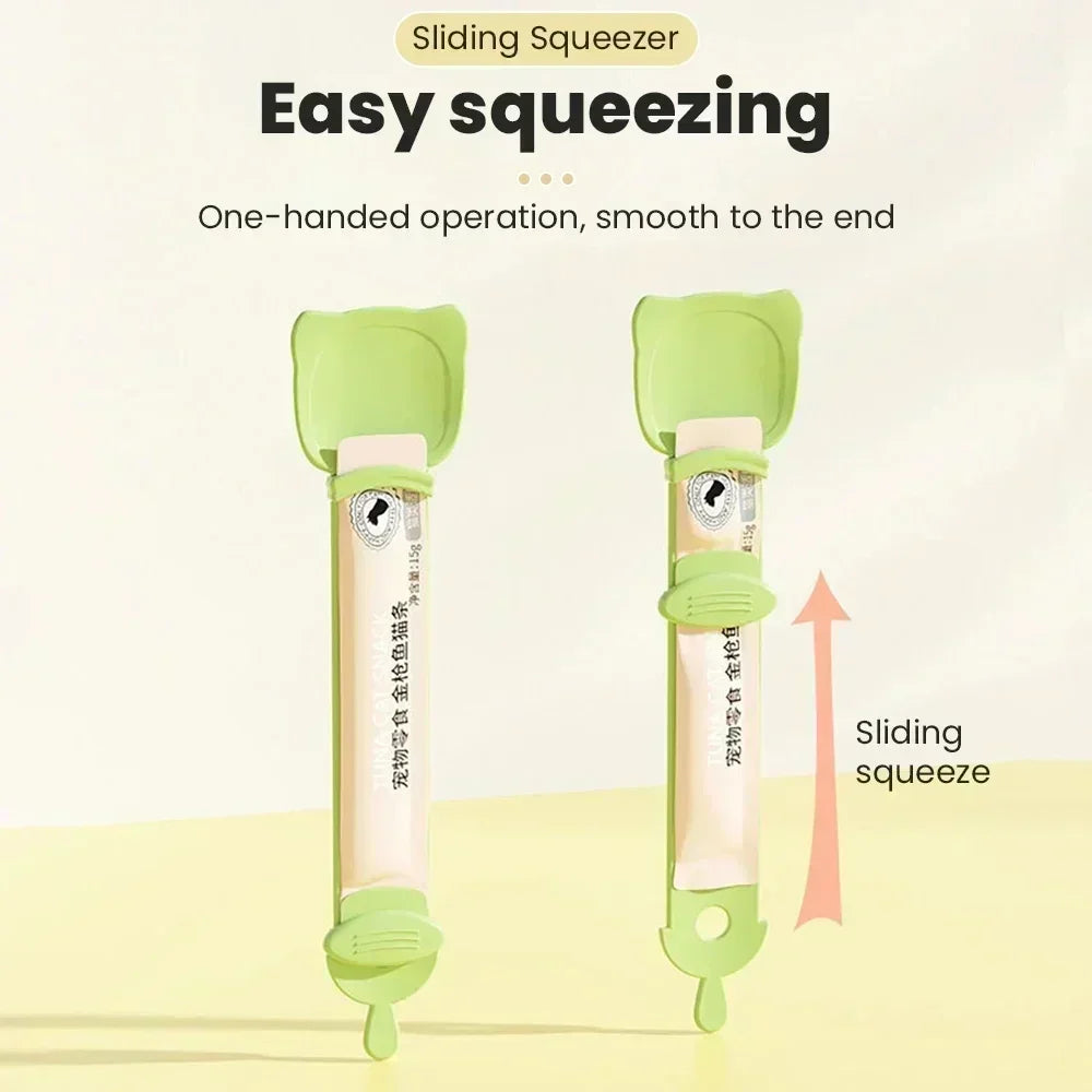 Pet Feed Spoon Food Scoop Cat Strip Squeezer Feeder Dispenser Indoors Puppy Kitten Snack Liquid Food Scoop Kitty Pet Supplies