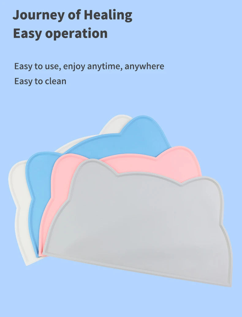 1pc, pet placemats, cat silicone placemats for feeding, easy to clean, anti-slip, raised edges, suitable for both cats and dogs
