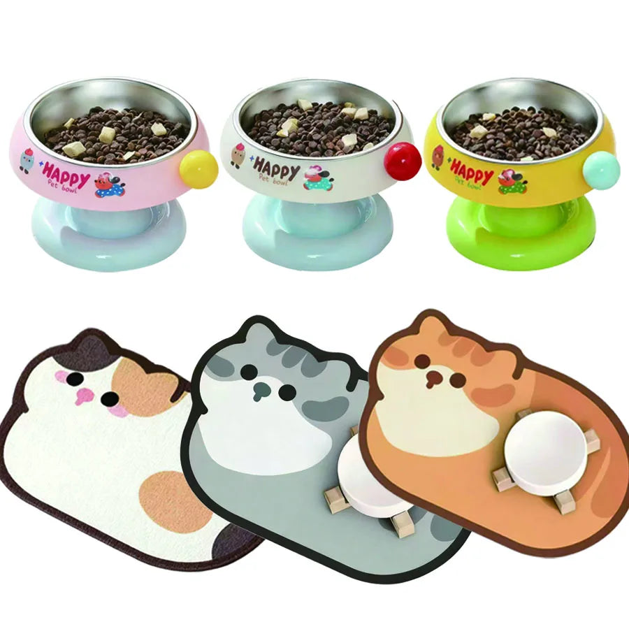 Pet Feeding Mat-Absorbent Pet high feet bowl with Waterproof Rubber Backing Quick Dry Water Mat for Dog Cat supplies