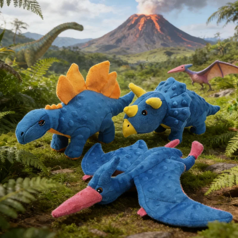 Pet Supplies Dinosaur Toys Dog Tough Toys  Plush Dog Toy Dog Squeak Toys Pet Tooth Chew Toy Suitable For Small Medium Large Dogs