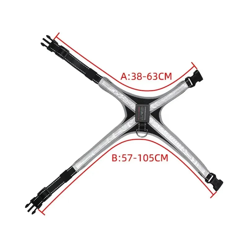 Pet Supplies Explosion-proof Flush Traction 8 Gears Color Changing Led Light Chest Braces Clothes Pet Collars