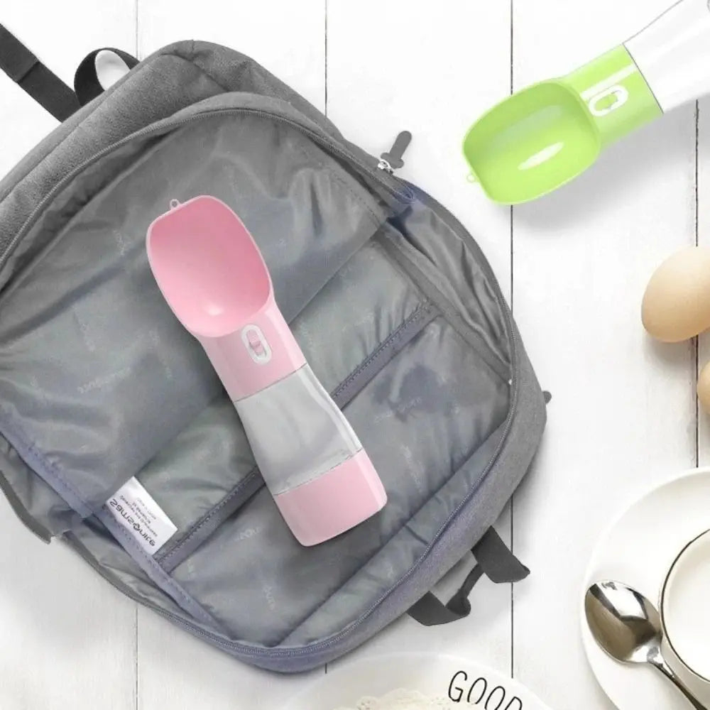 Pet Supplies 2-in-1 Pet Water Bottle Portable Plastic Pet Drinking Feeder Leakproof Puppy Water Dispenser Hiking