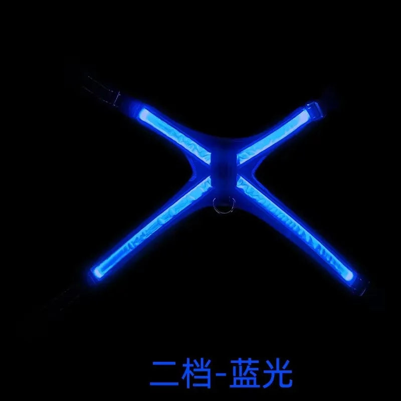 Pet Supplies Explosion-proof Flush Traction 8 Gears Color Changing Led Light Chest Braces Clothes Pet Collars