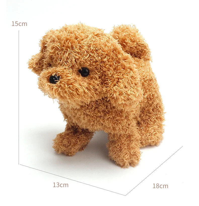 18CM Electric Simulation Puppy Plush Toys Interactive Dog Robot  Walking Barking Tail Wagging Toy for Kids Birthday Xmas Gift