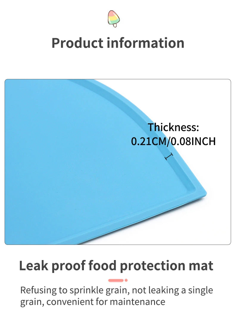 1pc, pet placemats, cat silicone placemats for feeding, easy to clean, anti-slip, raised edges, suitable for both cats and dogs