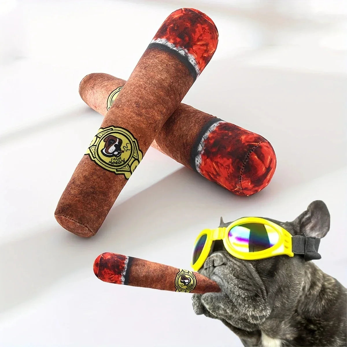 1pc-Pet Funny Toys Cigar Big Smoke Plush Sound Squeak Fake Cigarettes Toys Dog Chew Molar Interactive Game Bite Resistant Pet